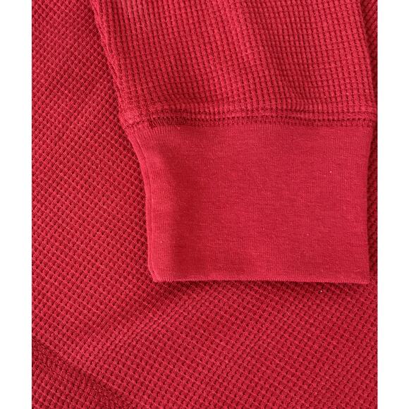 Old Navy Men’s Red Waffle Knit Long Sleeve Thermal Shirt L Built-In Flex Casual - Picture 3 of 7